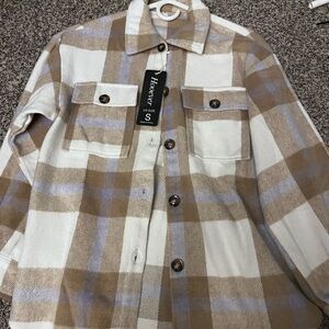 Plaid Button-Up Shirt Jacket